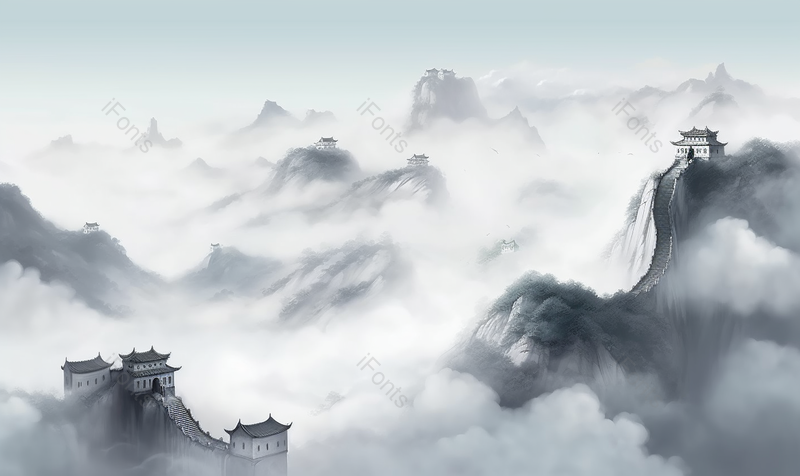 万里长城水墨山水画长城国画,插画/手绘图,插画/手绘图库,插画/手绘图下载,插画/手绘